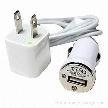 3-in-1 USB Car Charger/Cable Home Charger and Car Charger for iPhone 4/4S
